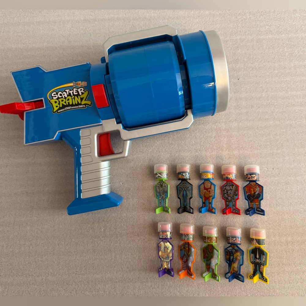 Vintage Kids Scatter Brainz Bazooka Dart Launcher & Plastic Dart Set